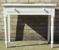 A Victorian white painted pine side table