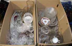 Two boxes of miscellaneous china and glass