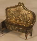 A miniature silver settee