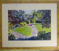 SHIRLEY SPOTTISWOOD, Garden Scene, watercolour,