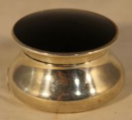 A silver and tortoiseshell pill box