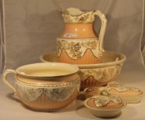 A Victorian porcelain wash set