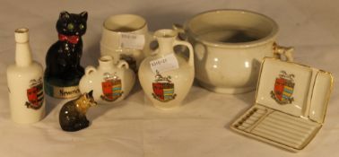 A small quantity of Newmarket crested ware etc