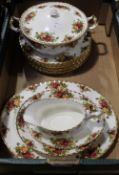 A quantity of Royal Albert Old Country Rose pattern dinner wares including tureens