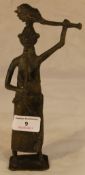 A Benin bronze figure of a female warrior
