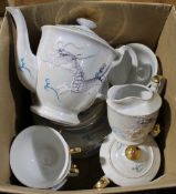 A Japanese porcelain tea set