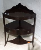 A 19th century mahogany corner washstand