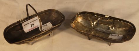 Two silver miniature trugs