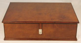 A leather document box