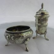 A Victorian silver salt and pepper