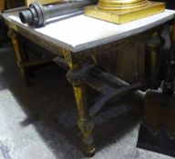 A marble topped gilt table