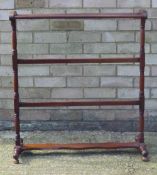 A Victorian mahogany towel rail