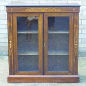 A Victorian inlaid rosewood pier cabinet
