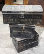 Three Victorian tin trunks