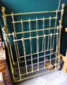 A Victorian brass single bed (with mattress)