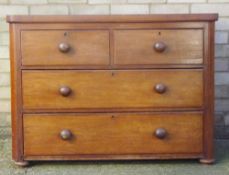 A mahogany chest of drawers