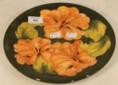 Moorcroft hibiscus plate