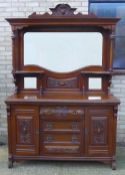 A Victorian walnut mirror back sideboard