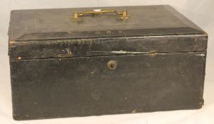 A Victorian leather stationery box