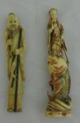 Two 19th century Chinese ivory figures