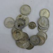 A bag of silver coinage