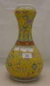 A Chinese yellow ground vase