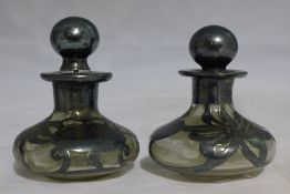 Two overlay scent bottles