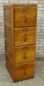 An early 20th century oak filing cabinet