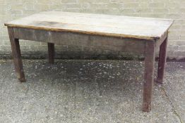 A Victorian pine and oak farmhouse table