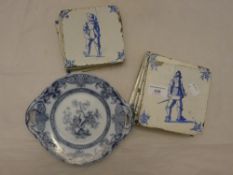 A quantity of 18th/19th century blue and white tiles