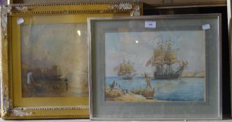 A Victorian shipping watercolour and The Birth of An Era by Edwin Galea