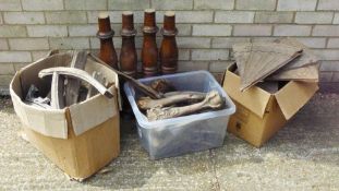 A quantity of wooden restoration pieces,