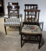 Two pairs of 19th century mahogany dining chairs