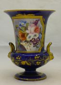 A Crown Derby style painted urn