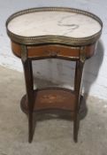 A Louis XV style marble topped side table