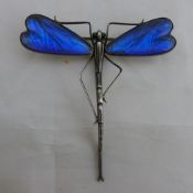 A 925 silver brooch formed as a dragonfly