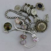 A quantity of silver jewellery and a Pandora charm bracelet