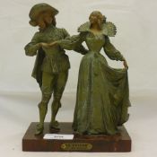 A cold painted model of a dancing couple