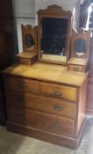 A Victorian satin walnut dressing table