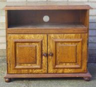 An oak television unit