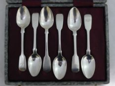 A straight set of six Victorian tea/coffee spoons by Joseph & Albert Savory of London 1834-1854,