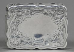 A Victorian silver snuff box, hallmarked Birmingham 1896,