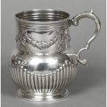 A Victorian silver mug, hallmarked London 1883,
