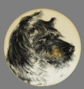 ALEXANDER FORBES (1802-1839) British Norfolk Terrier Watercolour Signed with monogram 13 cm