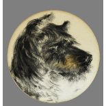 ALEXANDER FORBES (1802-1839) British Norfolk Terrier Watercolour Signed with monogram 13 cm