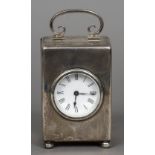 A Victorian silver cased carriage clock, hallmarked London 1900,