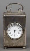 A Victorian silver cased carriage clock, hallmarked London 1900,