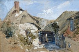 WILLIAM WILTHIEU FENN (1827-1906) British Dorset Cottage Bodycolour Signed and dated Sept 57 51 x