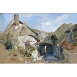 WILLIAM WILTHIEU FENN (1827-1906) British Dorset Cottage Bodycolour Signed and dated Sept 57 51 x