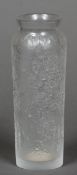 A modern Lalique Bougainviller pattern crystal vase Engraved signature. 17.5 cm high.